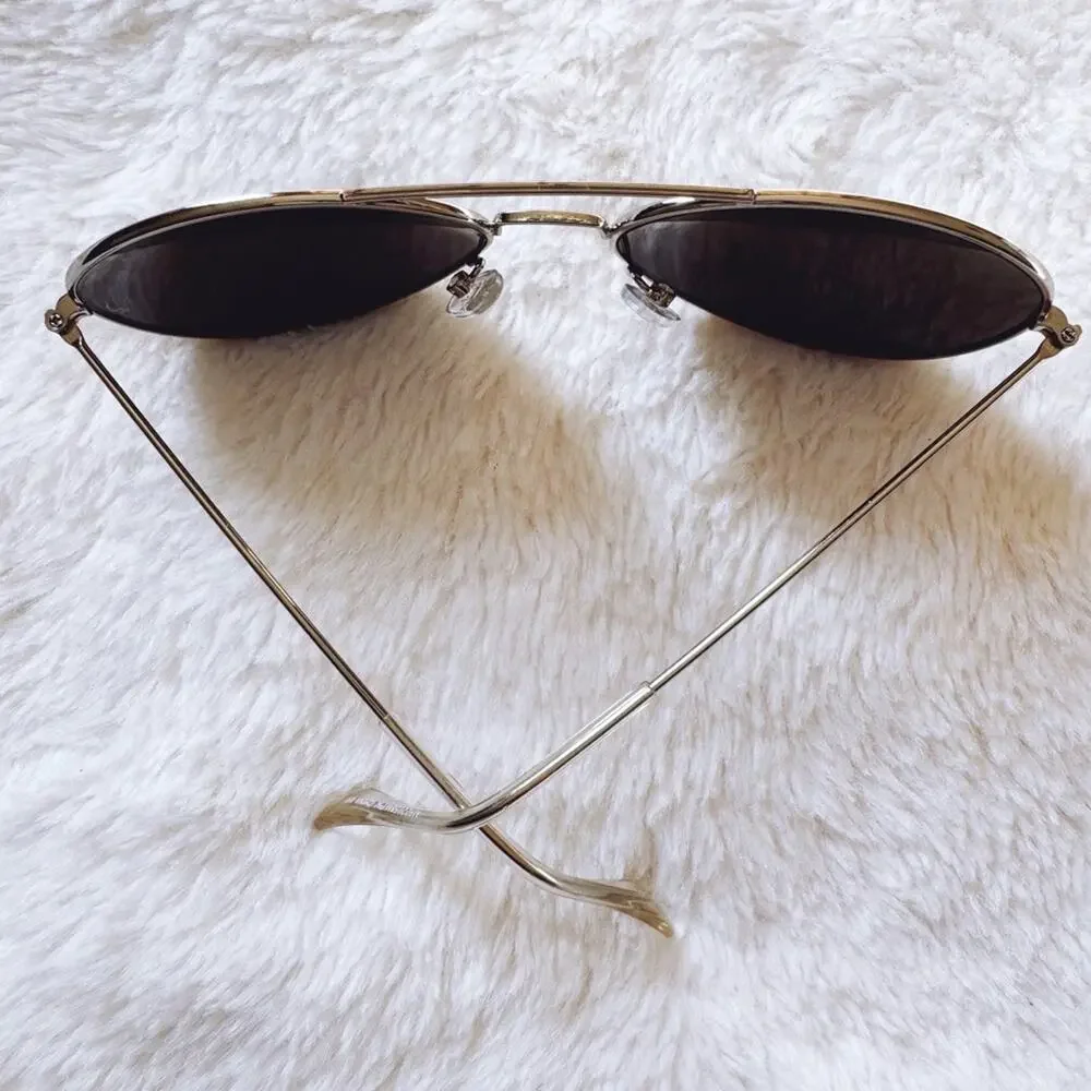 Francine Silver W/ Mirrored Lenses Aviator Sunglasses - Picture 10 of 12